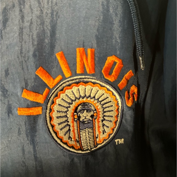 Vintage University of Illinois Starter jacket. Chief Illini. IIlliniwek Mens Lg - Picture 7 of 10